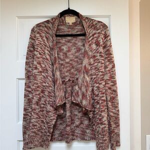 Skies Are Blue Red and Cream Knit Cardigan